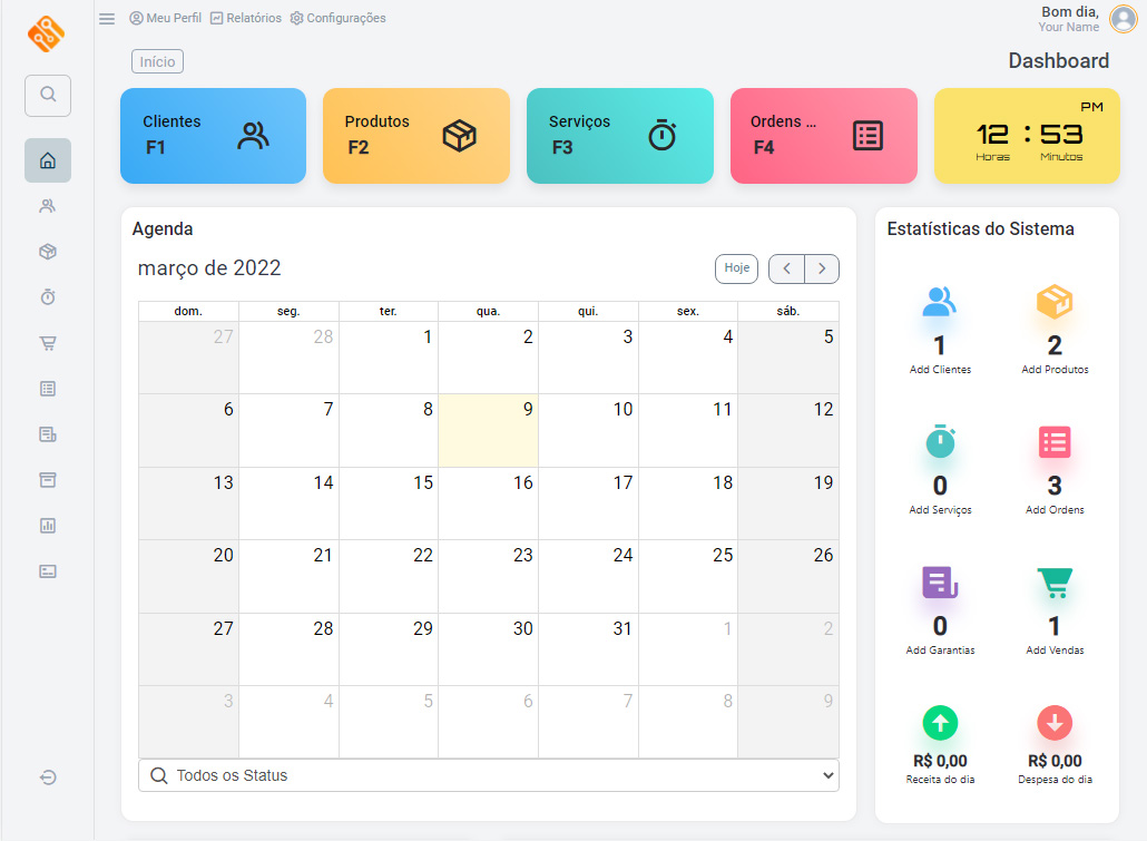 Dashboard de controle